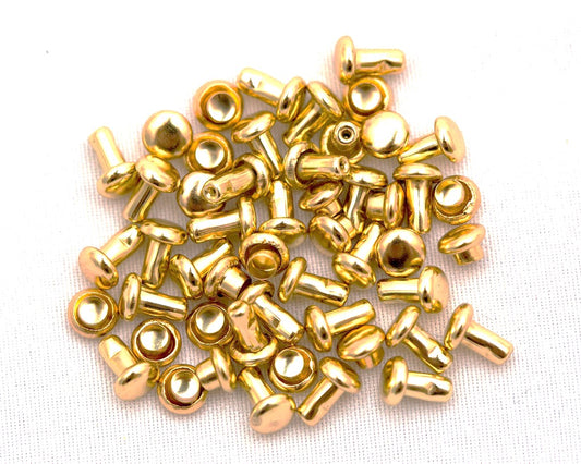 4mm Double Cap Rivets - 100ct - Silver - Gold - Bronze - Gunmetal - Rose Gold - Rainbow - Rivet Tools