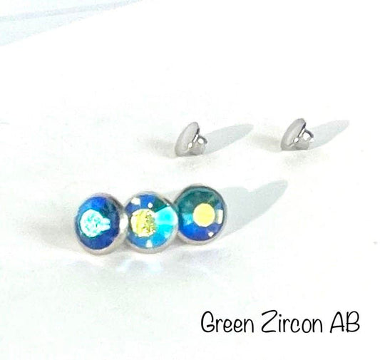 8mm Colored AB Crystal Rivets