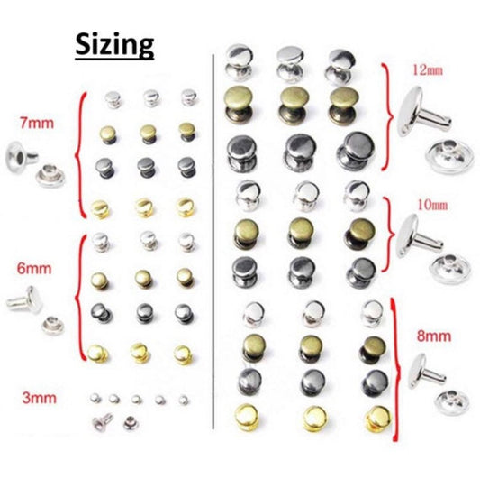 Gold Rivets for Leather - 50ct 6mm Gold Cap Rivet Studs - Fast Shipping from USA!