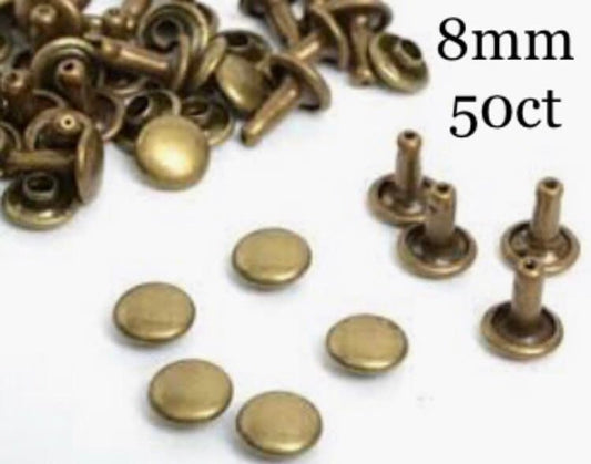 Bronze Rivets for Leather - 50ct 8mm Small Bronze Cap Rivet Studs - Fast Shipping from USA!