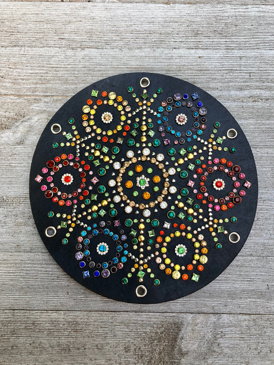 DIY Mandala Dot Diamond Art - Leather kits for Wall Decor, Earrings, Bracelets, and Appliques
