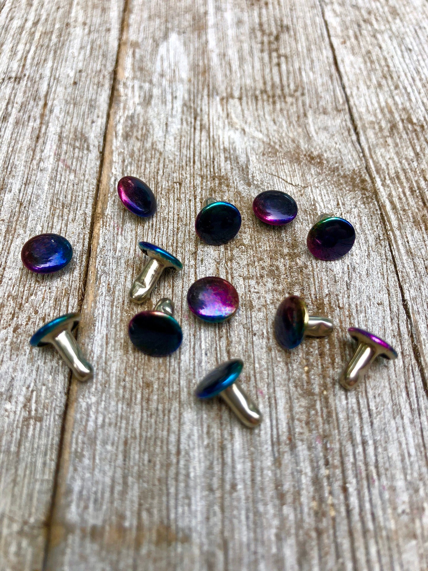 8mm Dark Rainbow Cap Rivets