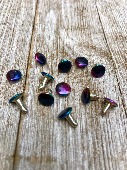 8mm Dark Rainbow Cap Rivets
