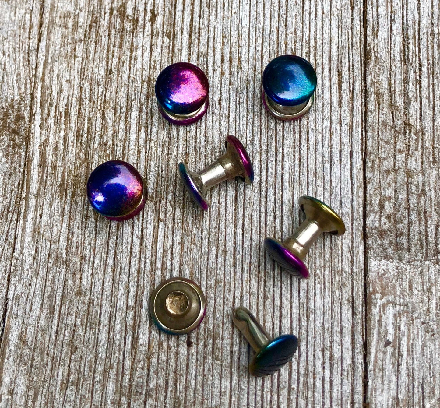 8mm Dark Rainbow Cap Rivets