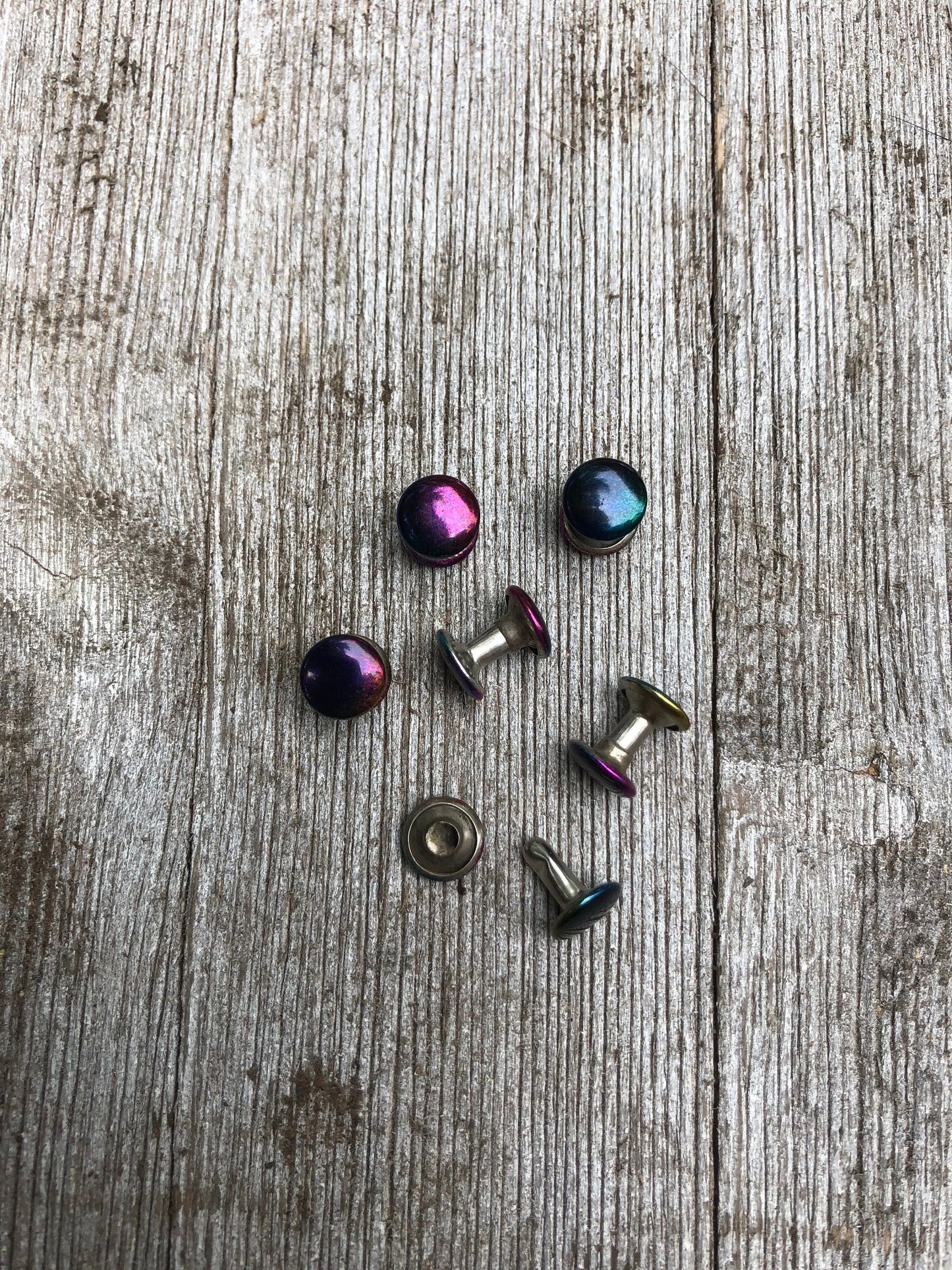 8mm Dark Rainbow Cap Rivets