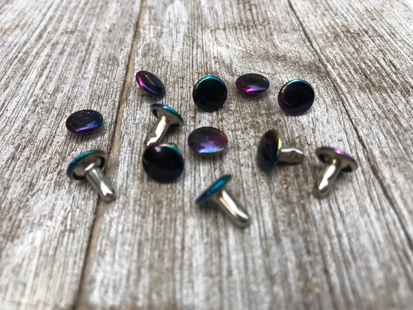 8mm Dark Rainbow Cap Rivets