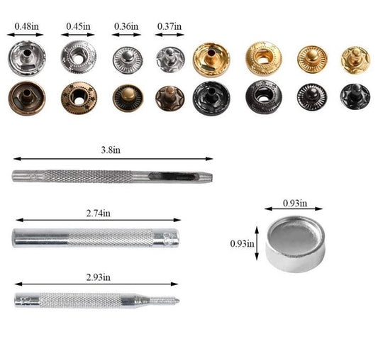 Spring Snap Kit - 80 and 120 snap kits with tools and carry case