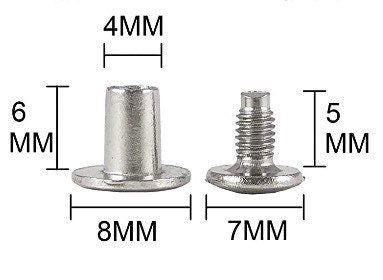 Chicago Screw Rivet Kit 5/16” - 150ct 5 colors - Easy install! No tools required! Perfect for tags