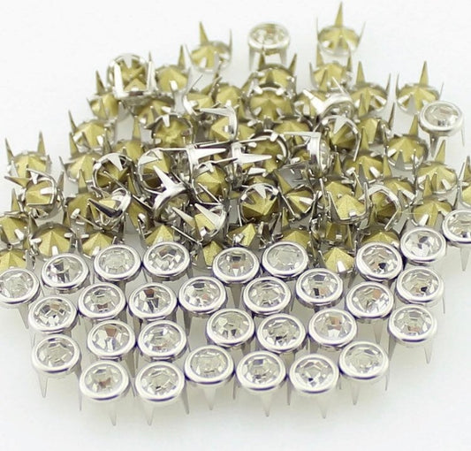 7mm Claw Crystal Rivets - Gem Rivets for Leather - Fast Shipping