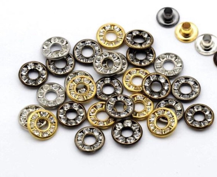 6mm 1/4” Crystal Eyelets - Crystal Grommets - 10ct