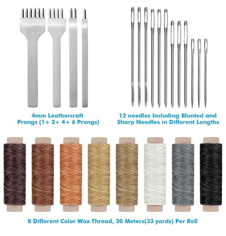 Leather sewing kit - Leathercraft repair kit - Leatherworking stitching kit