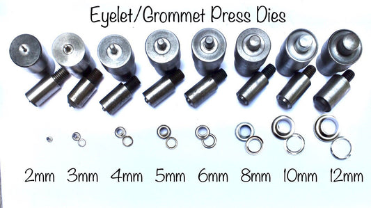Eyelet Grommet Press Dies for Hand Press - Dies for Setting Eyelets and Grommets - Press Sold Separately