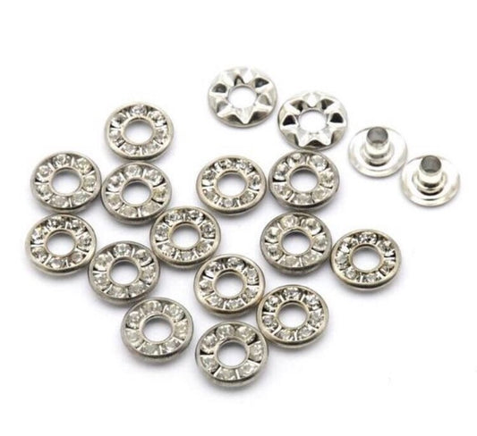 6mm 1/4” Crystal Eyelets - Crystal Grommets - 10ct