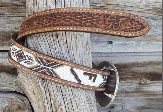 Western inlay cloth strip for belts, hatbands, headbands, and trim