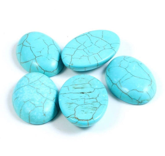 10pc Turquoise Stone Cabochon - Flat back Cabochon for jewelry and leather