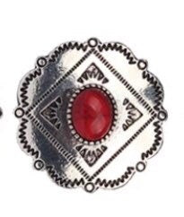 Turquoise metal concho button - sew on western button