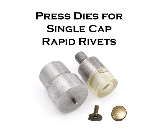 Cap Rivet Dies for Hand Press - 4-12mm Dies for Setting Rivets, Grommets, and Snaps - Press Sold Separately