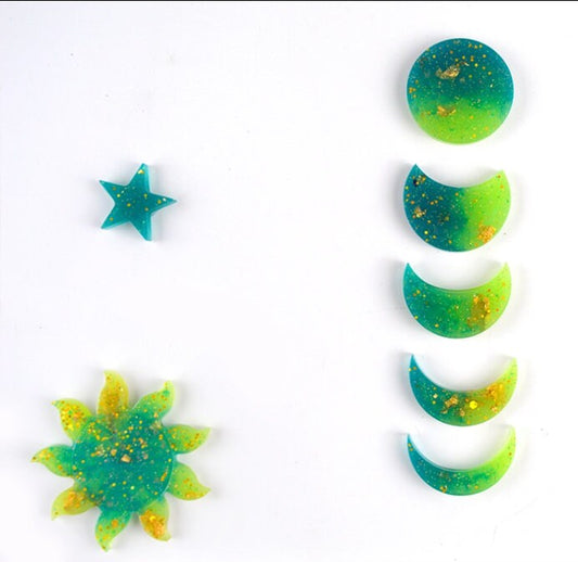 Celestial Silicone Mold Kit - Sun Moon and Stars Mold Kit for Resin, Mobile, Soaps, Candles, Cake Decorating