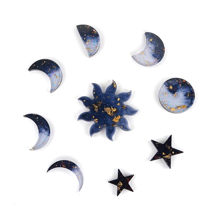 Celestial Silicone Mold Kit - Sun Moon and Stars Mold Kit for Resin, Mobile, Soaps, Candles, Cake Decorating