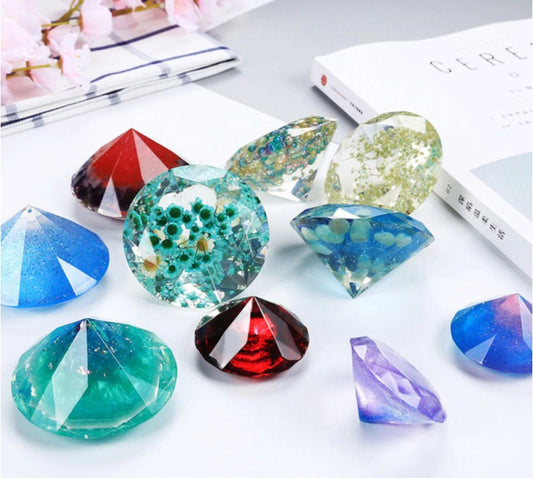 Diamond Crystal Gem Silicone Mold for Resin, Candles, Soaps, and Bath Bombs