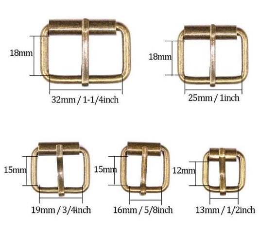 Metal Roller buckles - 1/2" 5/8" 3/4" 1" 1-1/4" and 2" Metal Buckles for dog collars, straps, belts, and hardware needs