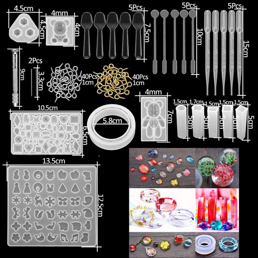 Pendant Charm Jewelry Silicone Mold Accessory Kit with Hardware