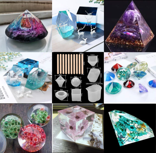 Large 3D Shape Silicone Mold Kit for Candles, Soaps, Resin, and Shapes