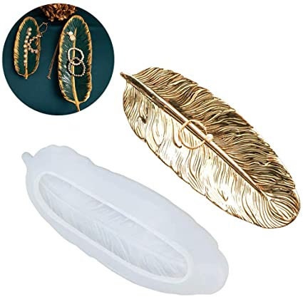 Feather silicone mold Jewelry Tray - Trinket Tray - Soap Dish