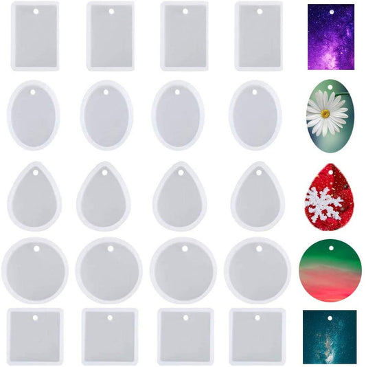 20pc Pendant Tray - Silicone Resin Pendant Molds