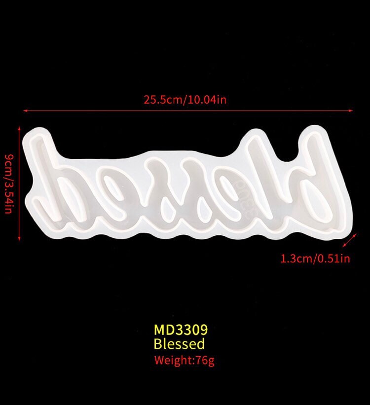 Blessed resin mold kit - Large Word Kit Blessed mantle piece