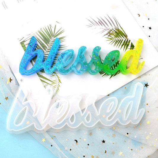 Blessed resin mold kit - Large Word Kit Blessed mantle piece