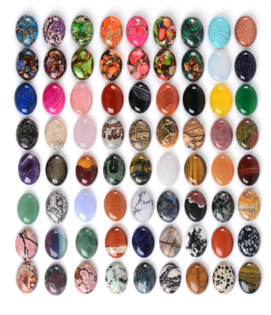 5pc 1” Stone Cabochon - Flat back Cabochon for jewelry and leather