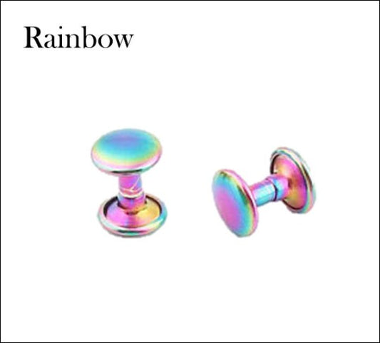 Rainbow Rivets for Leather - 20ct 4mm 6mm 8mm Double Cap Rainbow Rivets