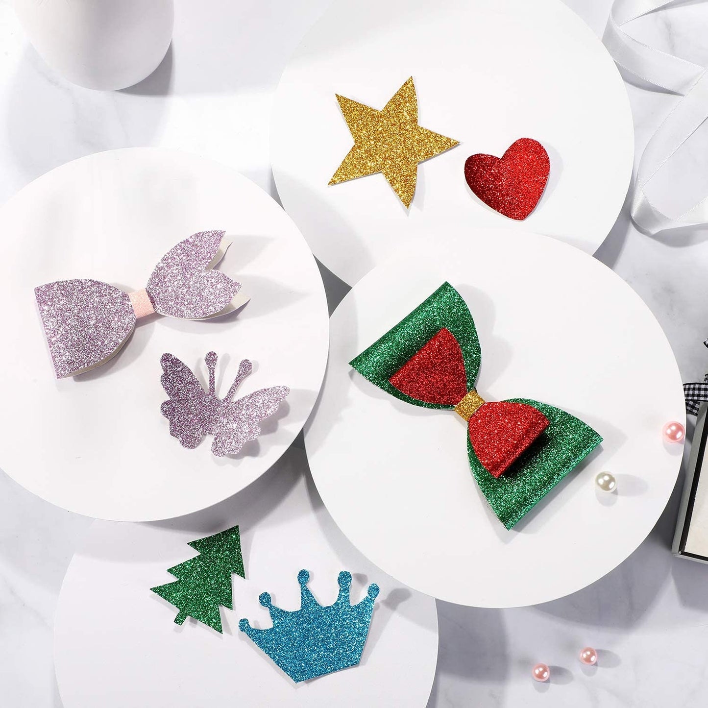 Glitter Faux Leather Sheets Multipack - PU Leather Sheets - Glitter Leather