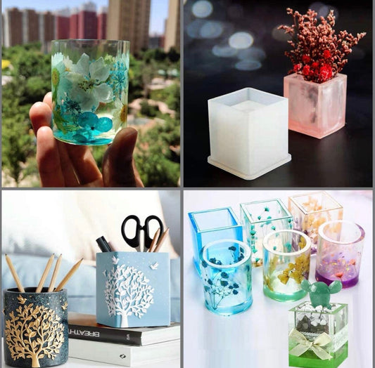 Large 4pc Resin Cup / Flower Pot / Trinket / Ash Tray silicone mold kit