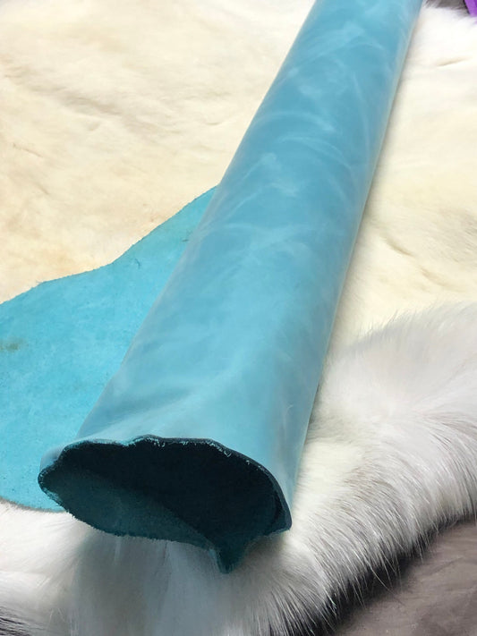 Aqua Chrome tanned Designer leather - Raw Leather - Wholesale Leather 3/4oz