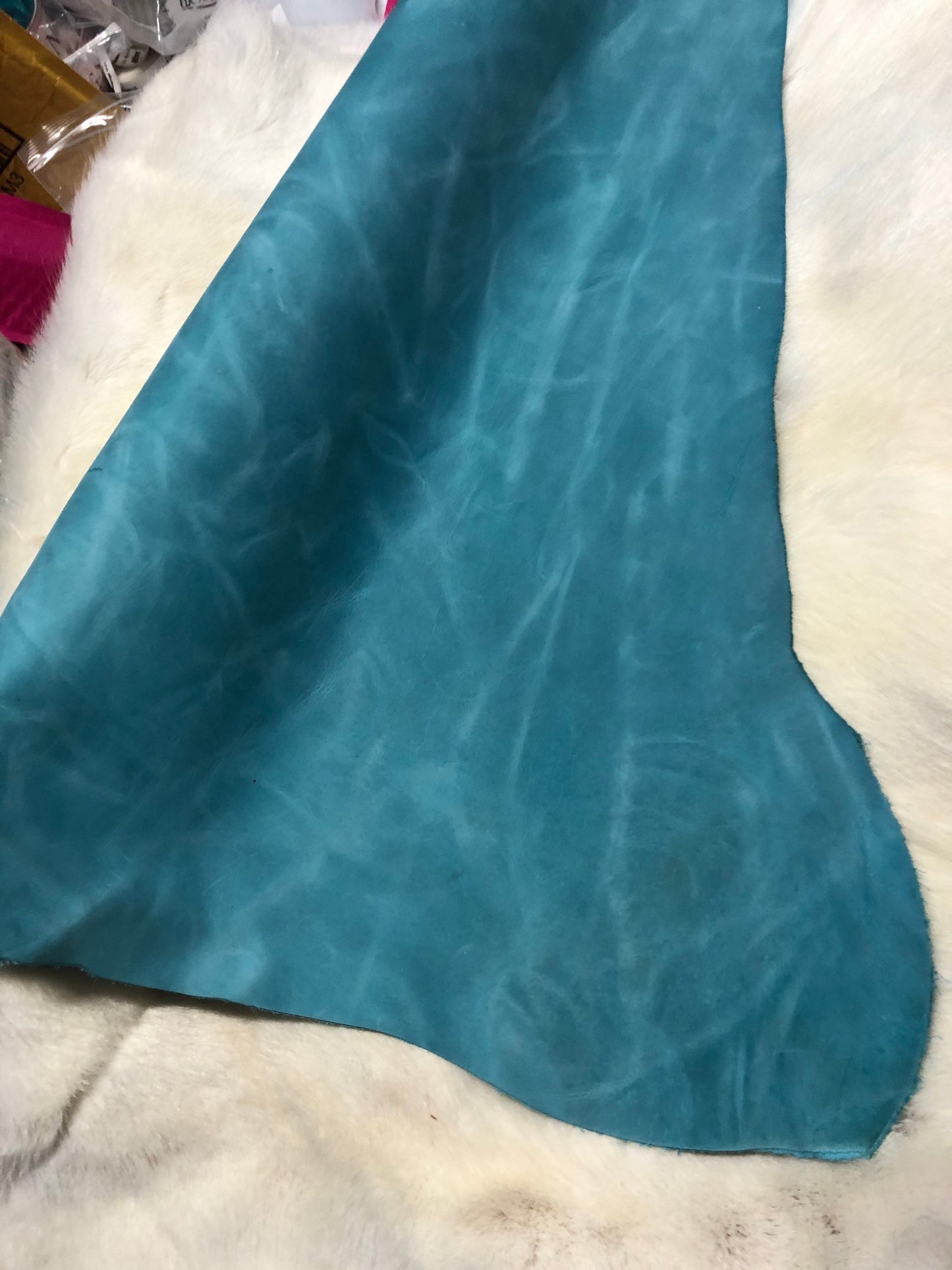 Aqua Chrome tanned Designer leather - Raw Leather - Wholesale Leather 3/4oz