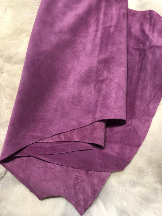 Purple Suede Designer leather - Raw Leather - Wholesale Leather 2-4oz