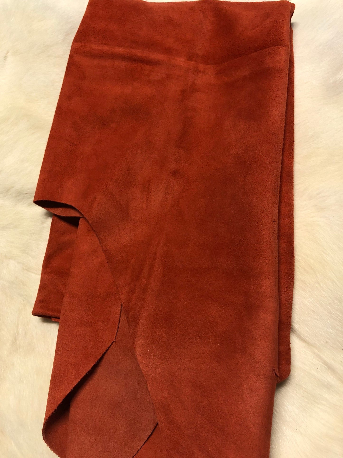 Orange Suede Designer leather - Raw Leather - Wholesale Leather 2-4oz