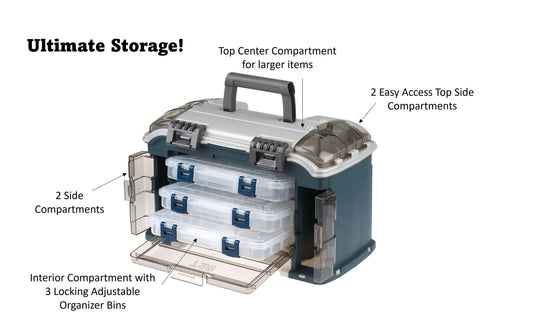 Large Storage Container Box with Compartments - Locking Compartment Box - Organizer Box with Handle - Makes a great gift for him or her!