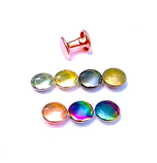 Rivets for Leather and Crafts - 50ct Small Medium Large Cap Rivets - 4mm 6mm 8mm Sizes Available - Fast and Free Shipping!