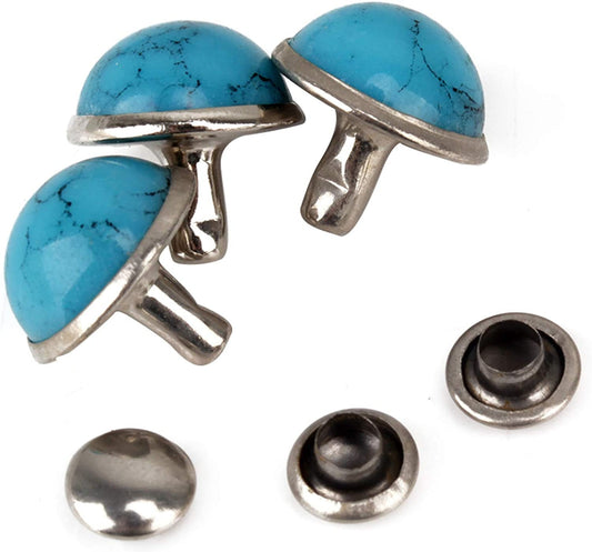 Turquoise Stone Rivets - 20pc Turquoise rivets Multiple Sizes