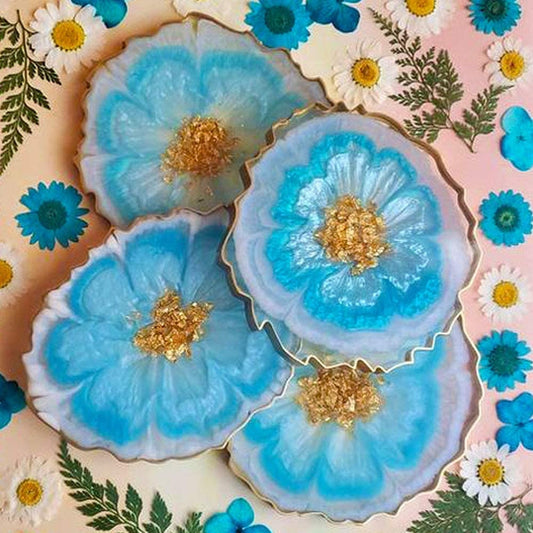 Geode Coaster Wine glass holder Resin Mold Set for Resin and Clay - 10pc Silicone Coaster Molds