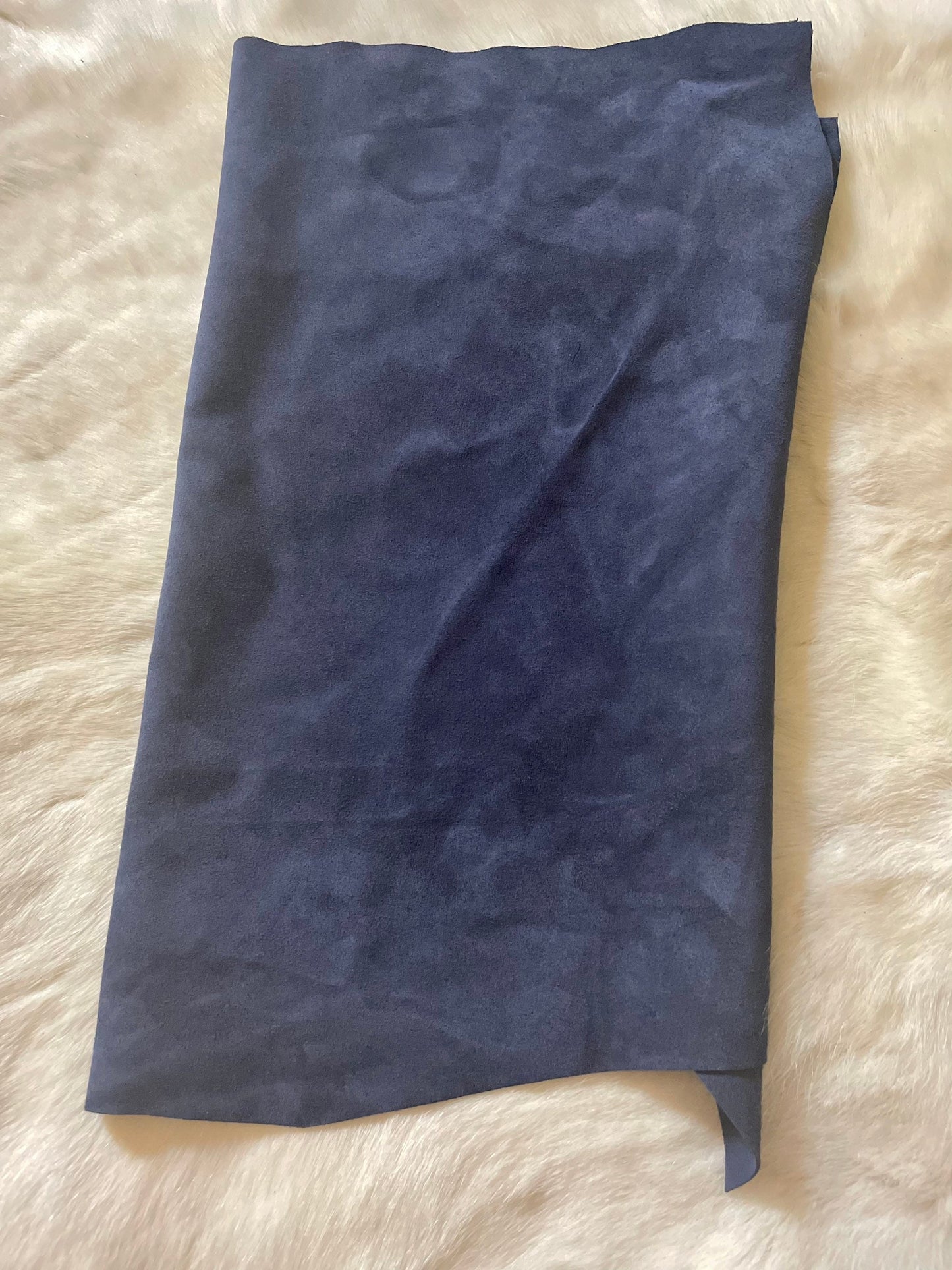 Navy Suede Designer leather - Raw Leather - Wholesale Leather 2-4oz