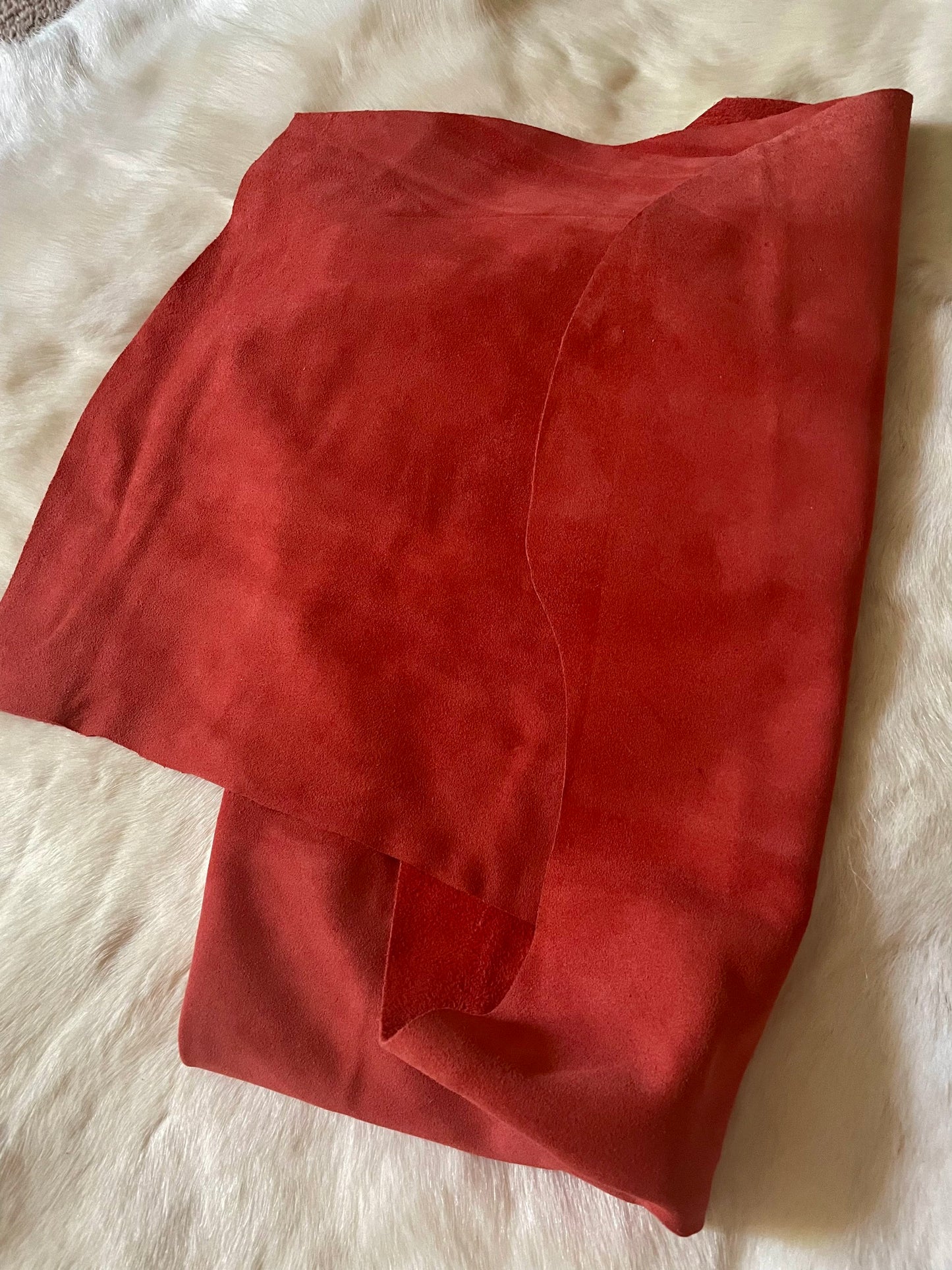 Peach Suede Designer leather - Raw Leather - Wholesale Leather 2-4oz