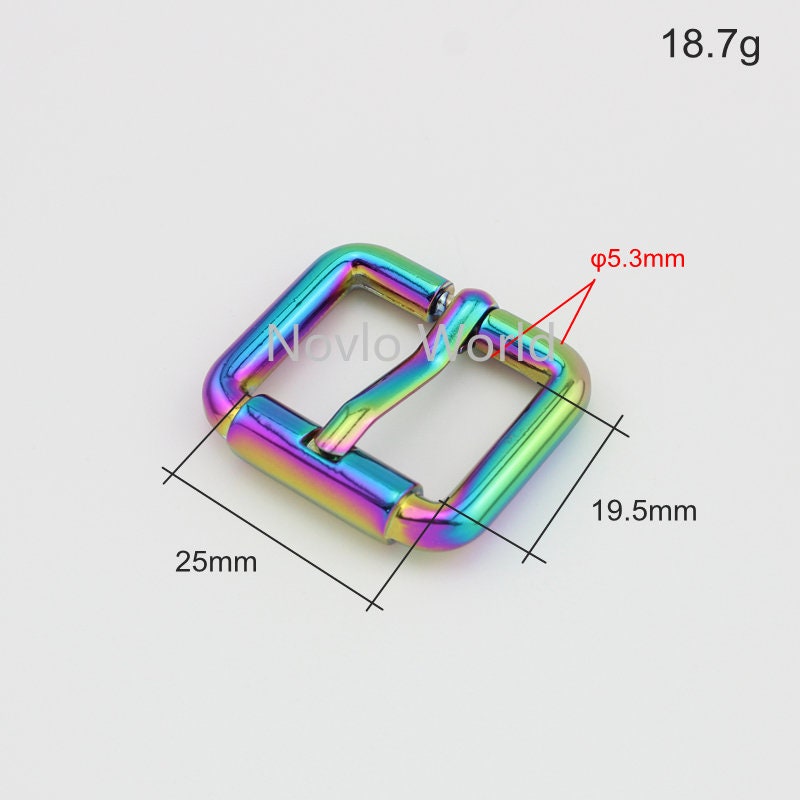 1" Rainbow Metal Buckle - 25mm Rainbow Roller Buckle