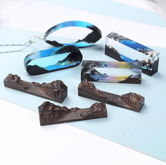 Wooden Mountain Valley Scenes for Resin
