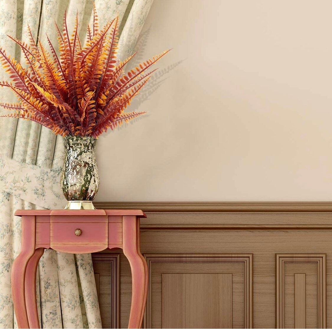 Fern Leaves - Artificial Leaf Stems - Artificial Flowers - Silk Fern Autumn Leaves - Silk Floral Stems