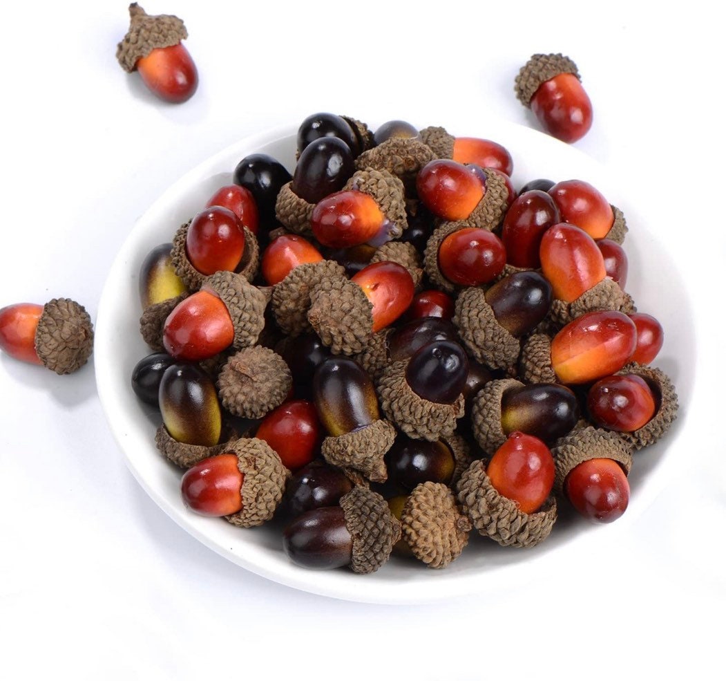 Acorns for Crafts, Wreaths, Ornaments, Resin and Trees - 20ct Artificial Acorns