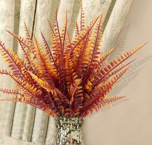 Fern Leaves - Artificial Leaf Stems - Artificial Flowers - Silk Fern Autumn Leaves - Silk Floral Stems